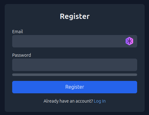 Simple user registration form