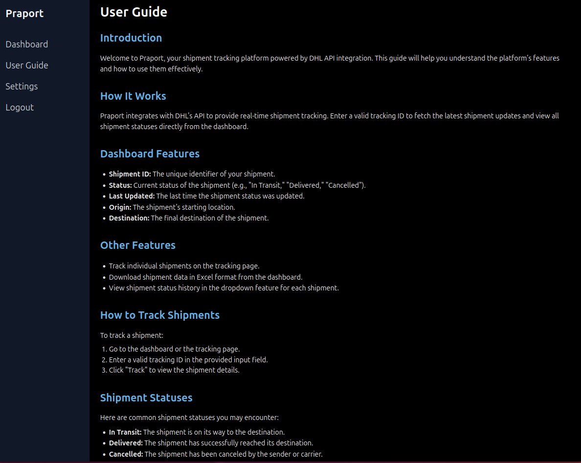 In-app user guide and explanation